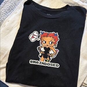 Gildan Black Tee with Cartoon Graphic